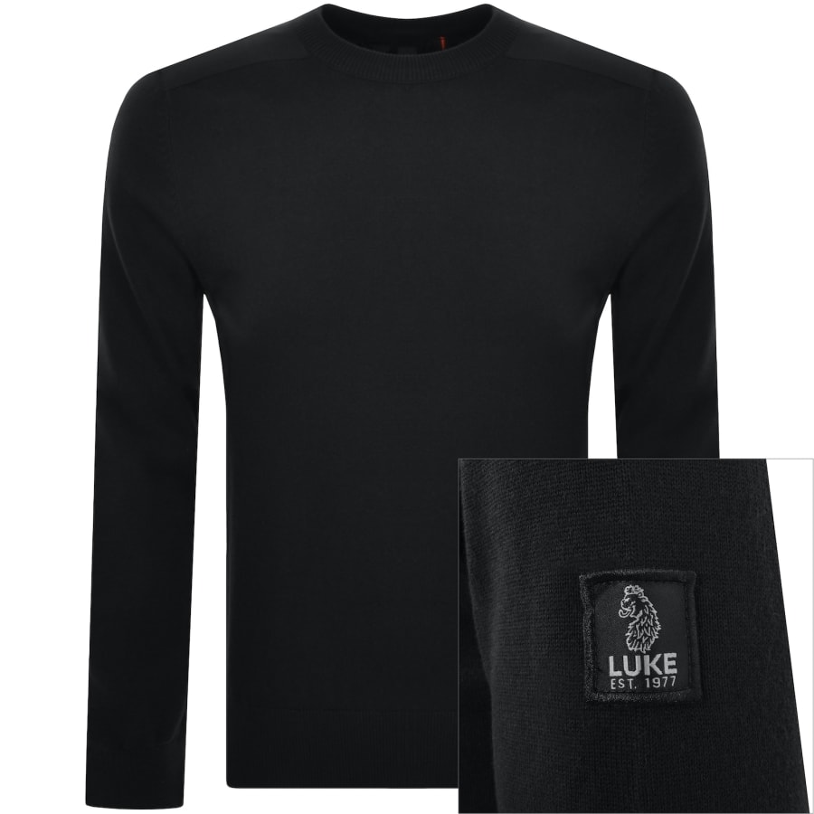Luke 1977 Berwick Panel Jumper Black Mainline Menswear